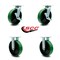 Service Caster 8 Inch Green Poly on Cast Iron Caster Set with Roller Bearings 2 Brakes 2 Rigid SCC-30CS820-PUR-GB-TLB-2-R820-2 - alternate 3